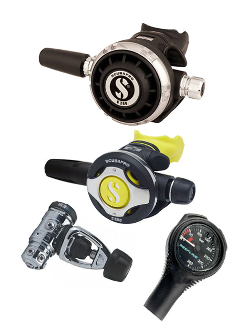 Scubapro 调节器套装:MK19 Evo(Din 或 Yoke)+ G260 + Octopus + 免费意大利制造的 Reefline SPG