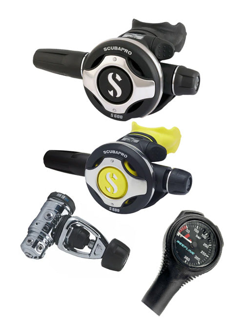 Scubapro Regulator Set: MK19 Evo (Din or Yoke) + S600 + Octopus + Free SPG