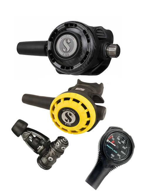 Scubapro Regulator Set: MK19 Evo Black Tech (Din or Yoke) + G260 Carbon + Octopus + Free SPG
