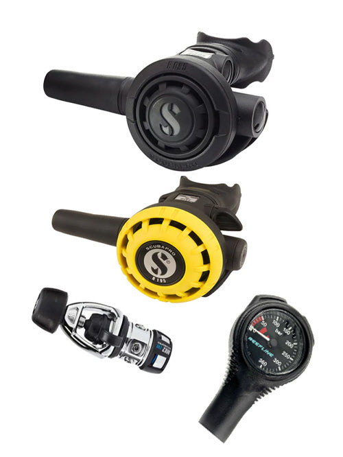 Scubapro 調節器套裝:MK2 Evo(Din 或 Yoke)+ R095 + R 系列 Octopus + 免費 Reefline Spg