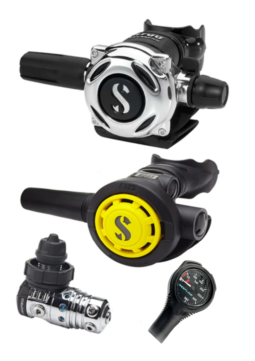 Scubapro 调节器套装:MK25 Evo(Din 或 Yoke)+ A700 + Octopus + 免费意大利制造的 Reefline SPG