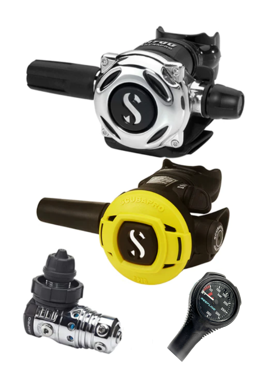 Scubapro 调节器套装:MK25 Evo(Din 或 Yoke)+ A700 + Octopus + 免费意大利制造的 Reefline SPG