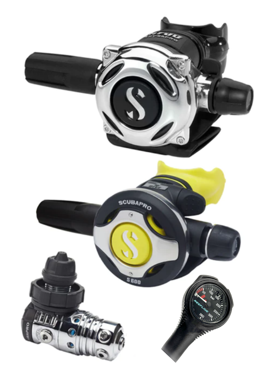 Scubapro 调节器套装:MK25 Evo(Din 或 Yoke)+ A700 + Octopus + 免费意大利制造的 Reefline SPG