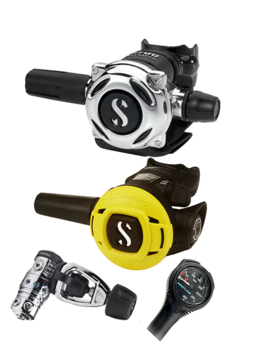 Scubapro 调节器套装:MK25 Evo(Din 或 Yoke)+ A700 + Octopus + 免费意大利制造的 Reefline SPG