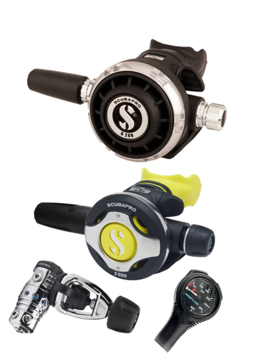 Scubapro Regulator Set: MK25 Evo (Din or Yoke) + G260 + Octopus + Free SPG