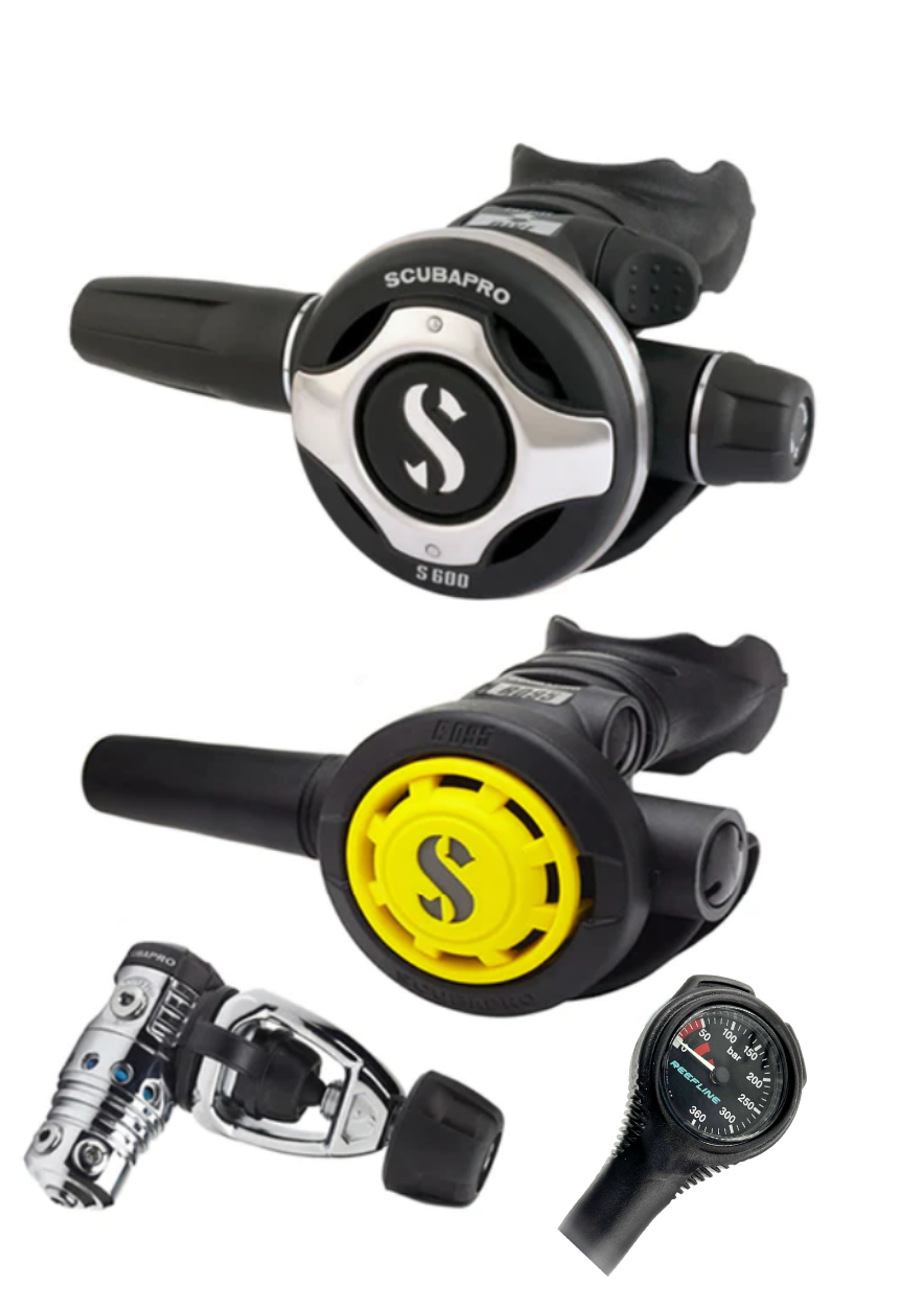 Scubapro Regulator Set: MK25 Evo (Din or Yoke) + S600 + Octopus + Free SPG