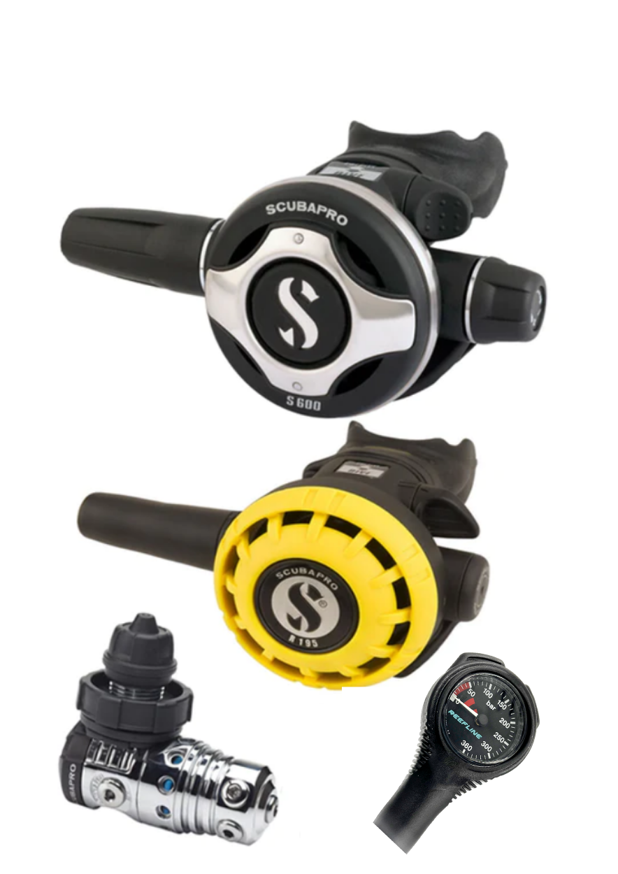 Scubapro Regulator Set: MK25 Evo (Din or Yoke) + S600 + Octopus + Free SPG
