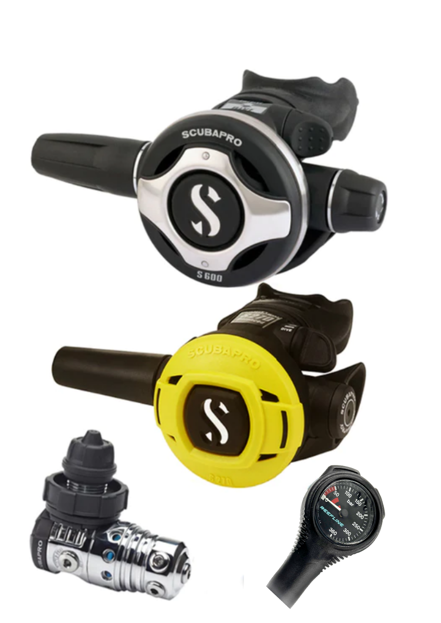 Scubapro Regulator Set: MK25 Evo (Din or Yoke) + S600 + Octopus + Free SPG