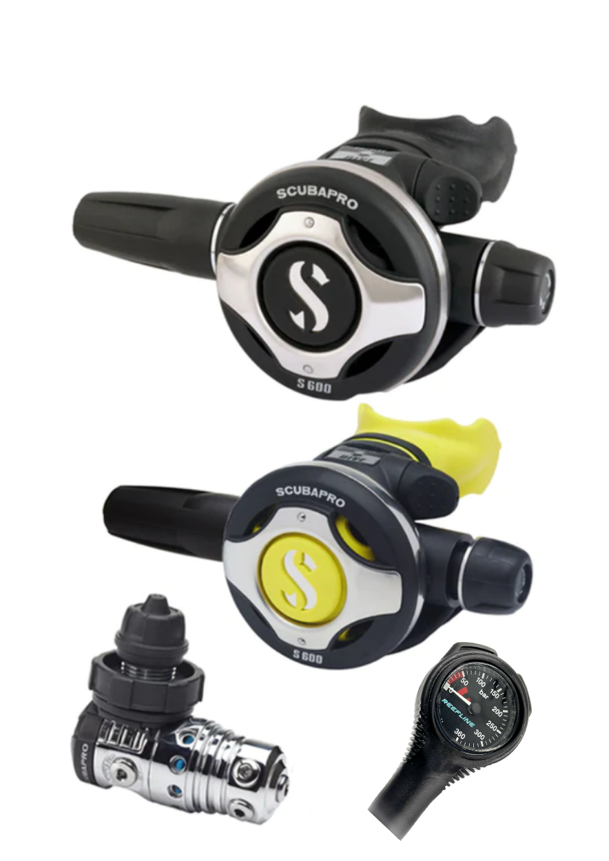Scubapro Regulator Set: MK25 Evo (Din or Yoke) + S600 + Octopus + Free SPG