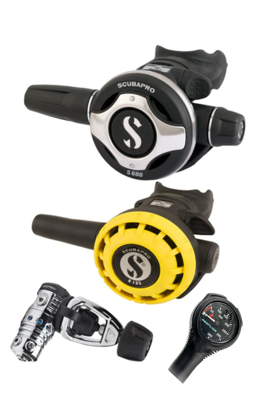 Scubapro Regulator Set: MK25 Evo (Din or Yoke) + S600 + Octopus + Free SPG