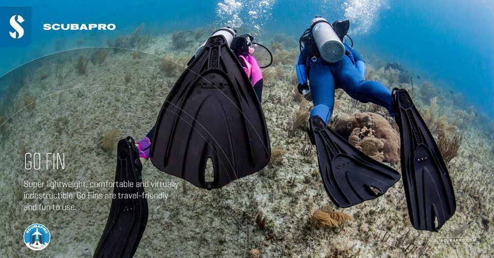 Scubapro Go Travel Fins with Coloured Bungee Strap - Scuba Dive or Snorkeling