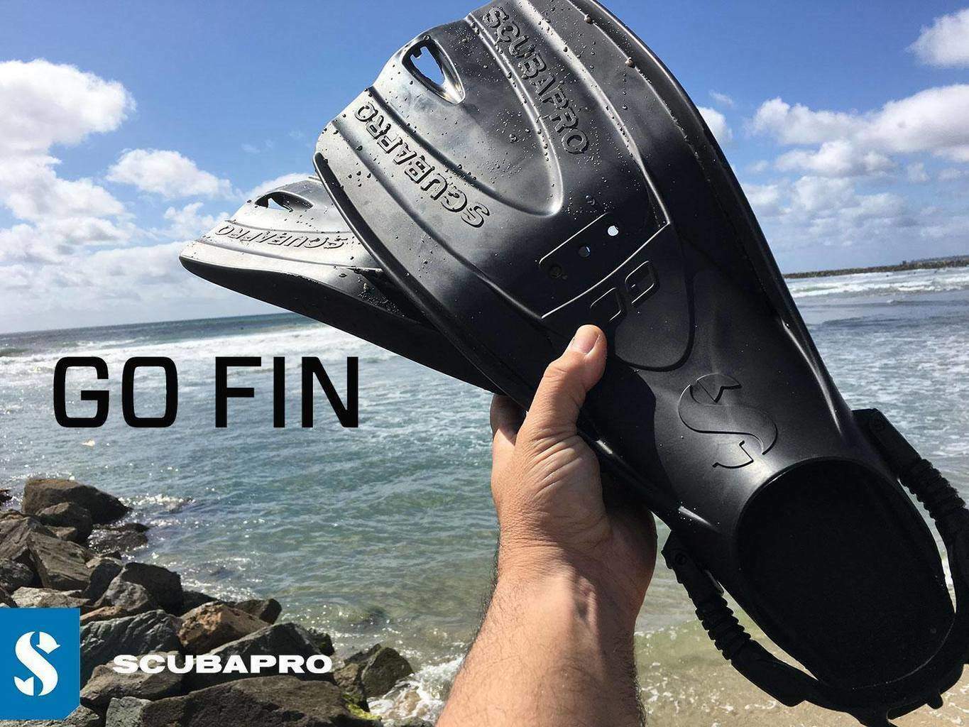 Scubapro Go Travel Fins with Coloured Bungee Strap - Scuba Dive or Snorkeling