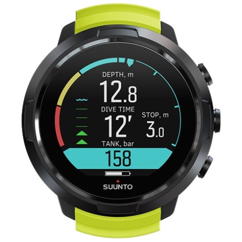 Suunto D5 潜水电脑,配有可选的 Tank Pod 和 AMX Teknology Protector