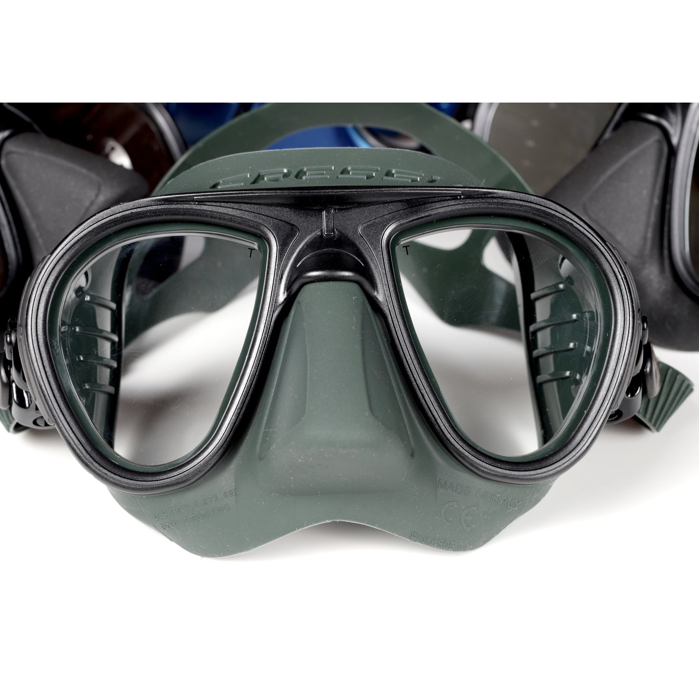 Cressi Calibro Dive Mask + Corsica Snorkel Set - Military Green
