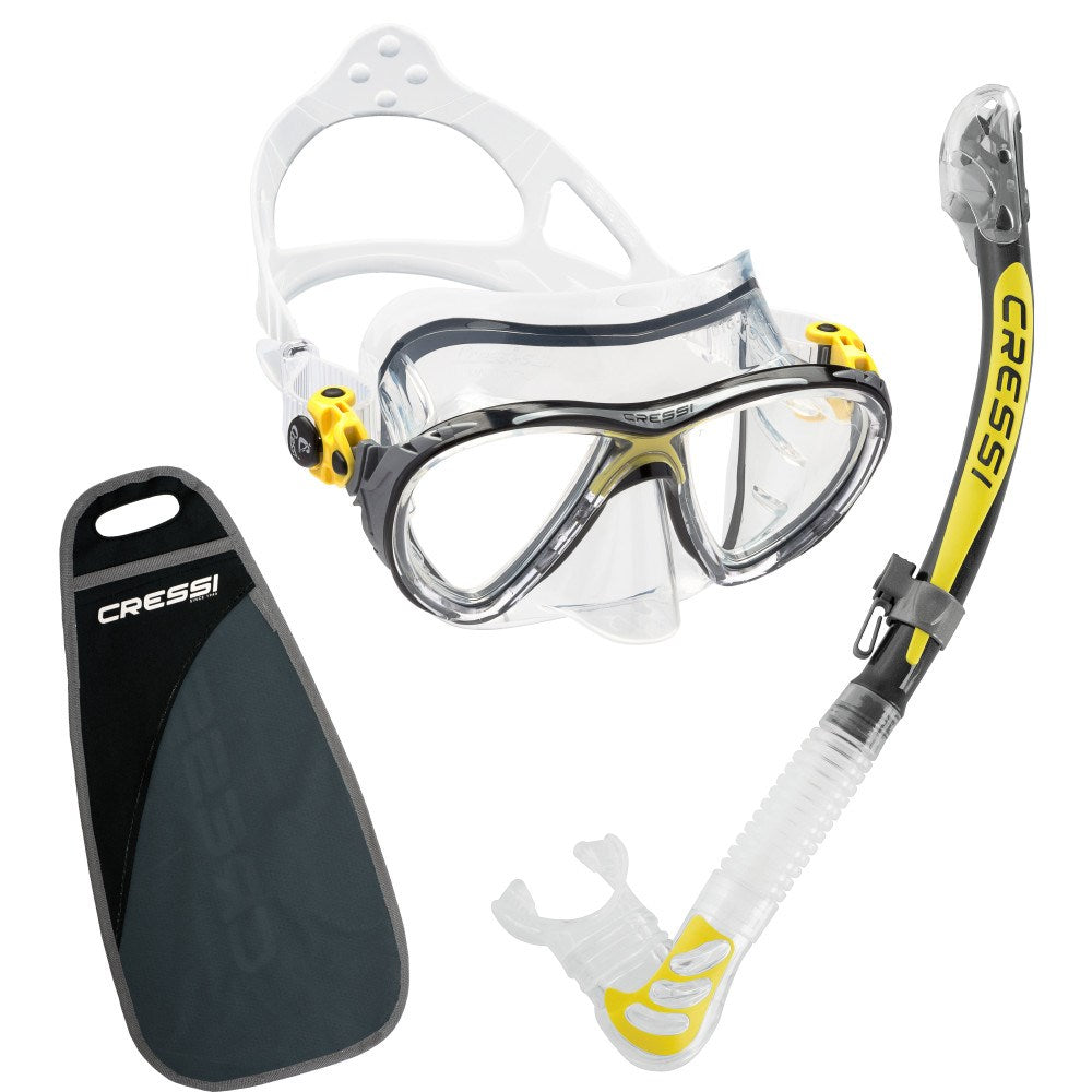 Cressi Big Eyes Evolution Dive Mask + Alpha Ultra Dry Snorkel Set