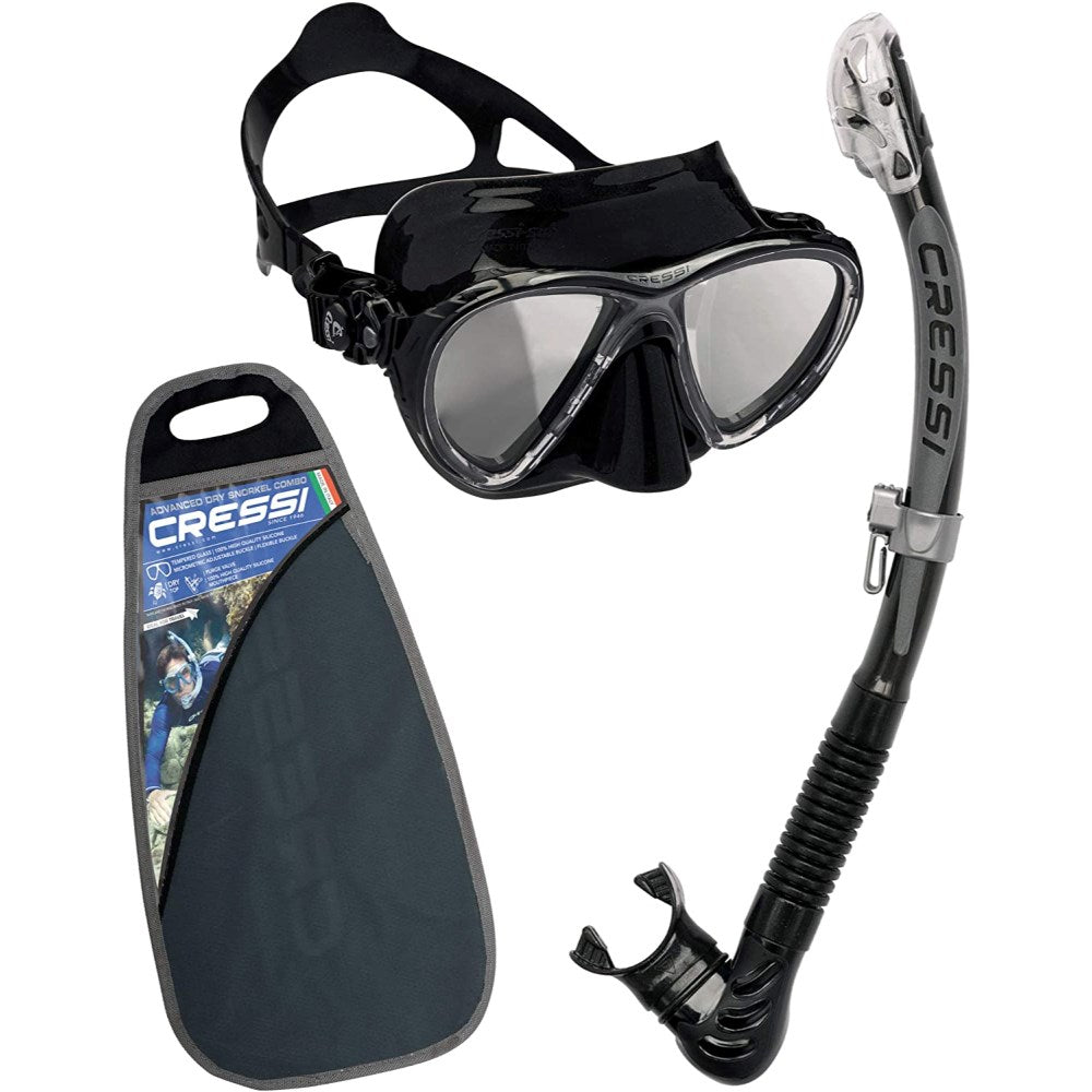 Cressi Big Eyes Evolution Dive Mask + Alpha Ultra Dry Snorkel Set