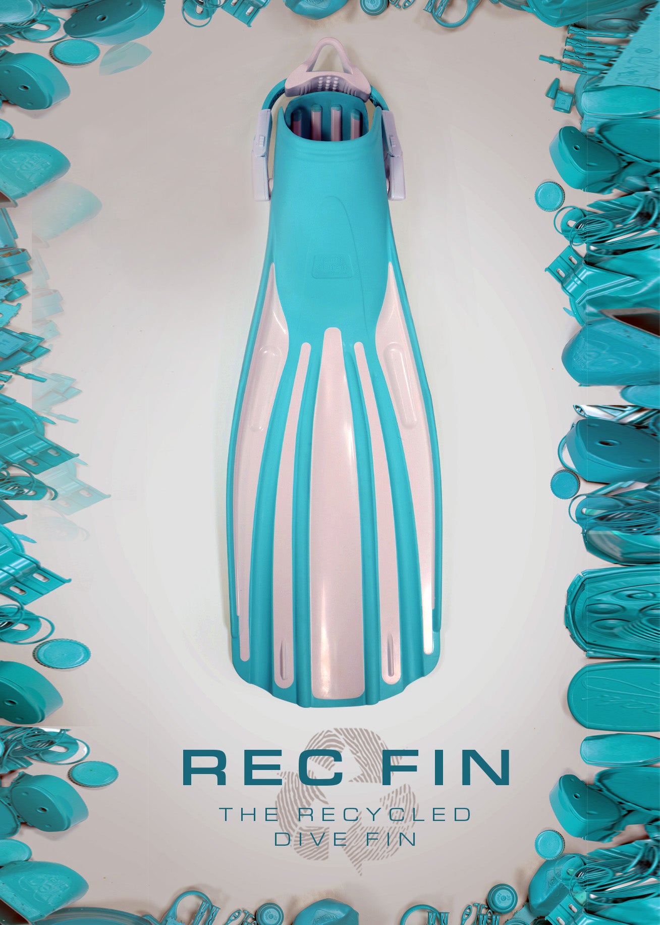 Fourth Element Rec Fins - Aqua / White
