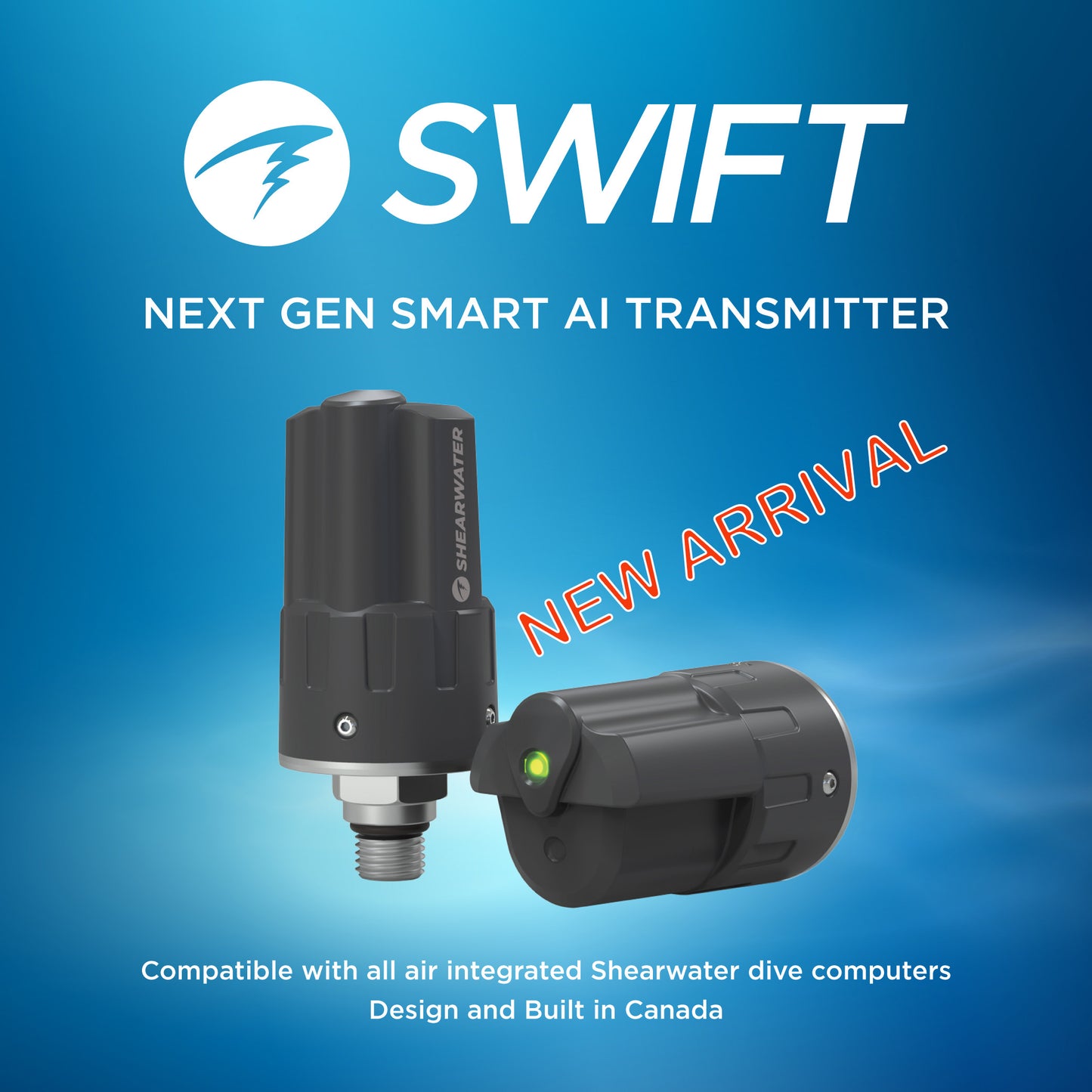 Shearwater Teric 潜水电脑,配有可选的 Swift 智能发射器