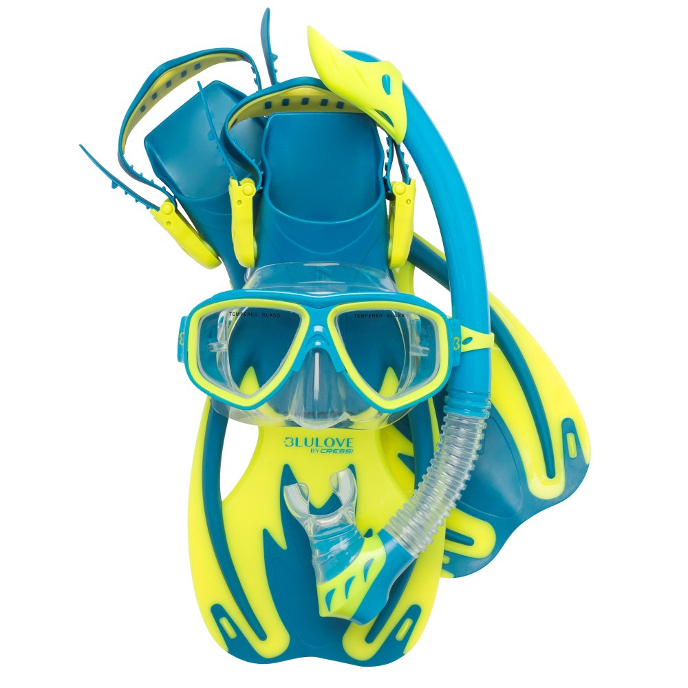 cressi dive gear Cressi Rocks Mask + Snorkel + Fins Junior Set