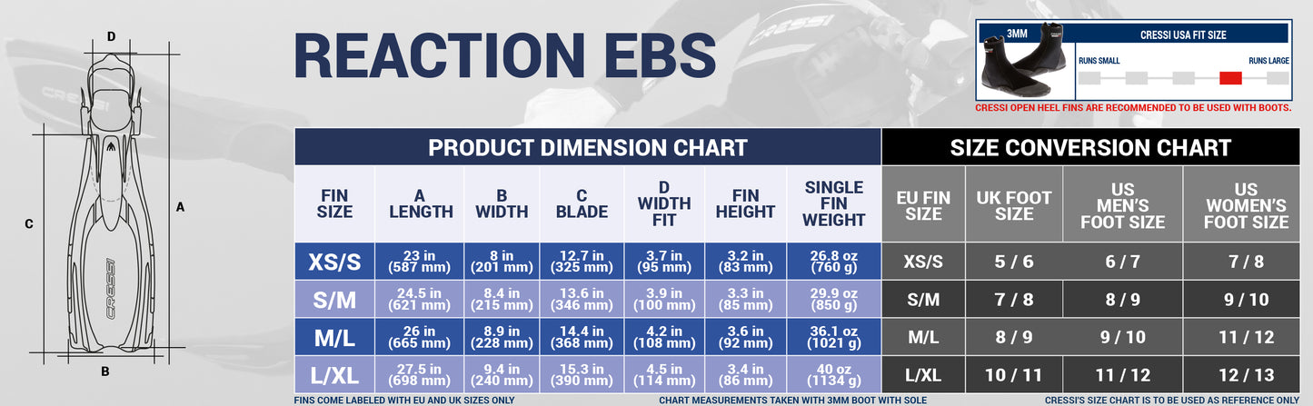 Cressi Reaction EBS Dive Fins