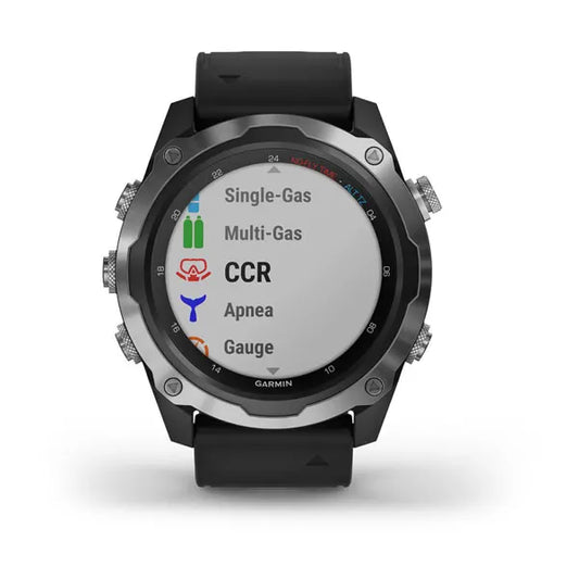 Garmin Descent™ Mk2 潜水电脑 - 不锈钢,黑色表带