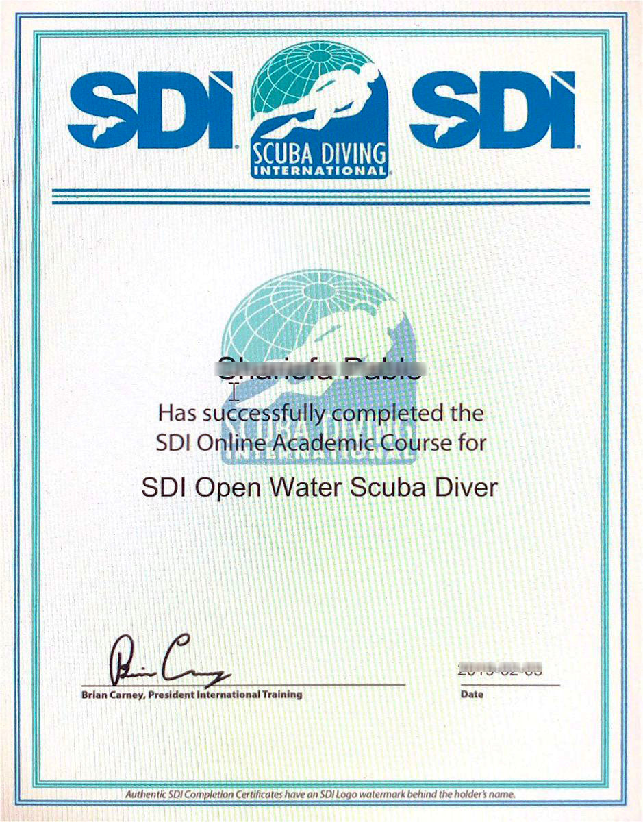SDI Open Water Scuba Diver E-Learning Course