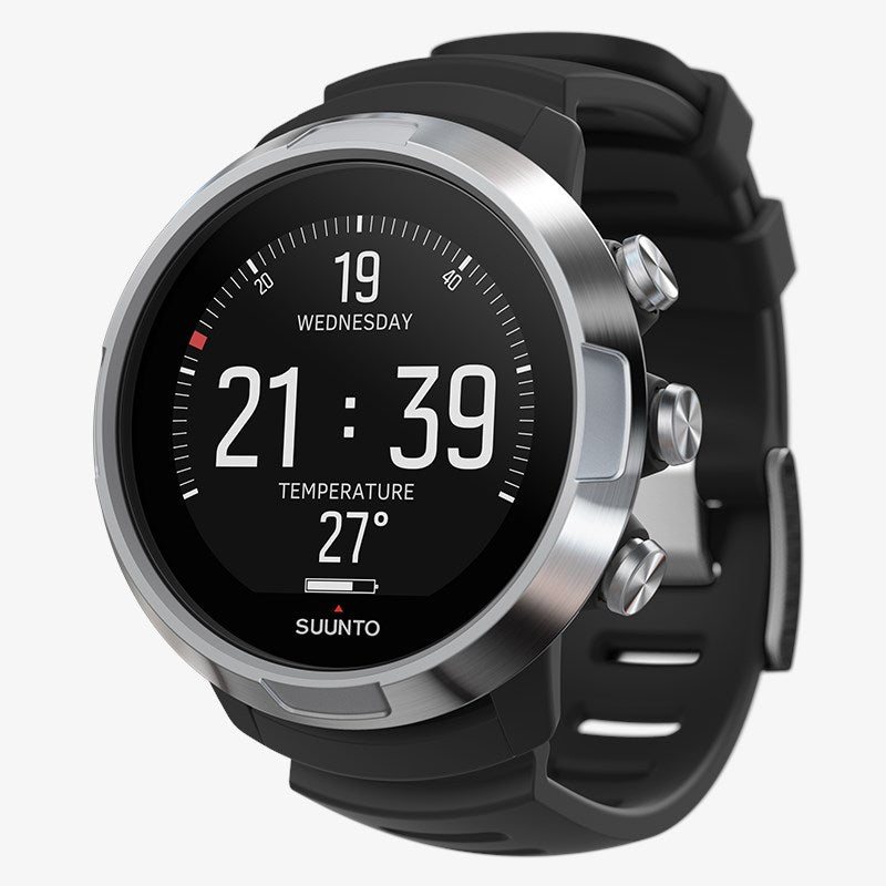 Suunto D5 潜水电脑,配有可选的 Tank Pod 和 AMX Teknology Protector