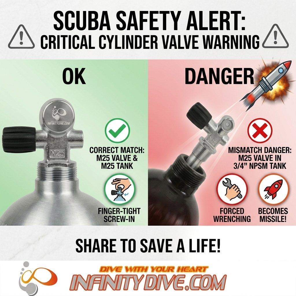 SCUBA SAFETY ALERT: CRITICAL VALVE MISMATCH !