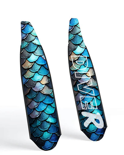 DiveR - Blue Scale Free Diving Fin Blades