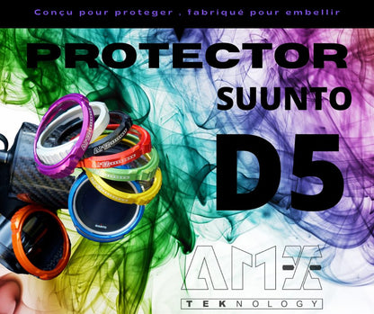 Suunto D5 潜水电脑，配有可选的 Tank Pod 和 AMX Teknology Protector