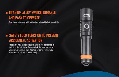 Orcatorch D710V Underwater Video Light / Dive Torch - 2000 Lumens