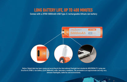 Orcatorch D710V Underwater Video Light / Dive Torch - 2000 Lumens