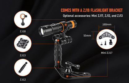 Orcatorch D710V Underwater Video Light / Dive Torch - 2000 Lumens