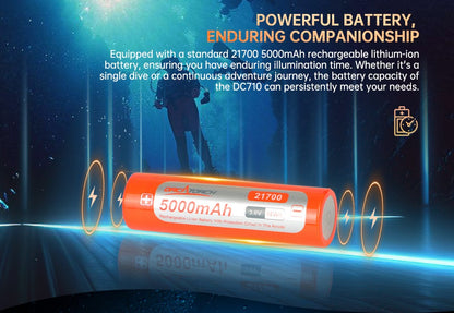 Orcatorch DC710 Underwater Dive Light/ Torch - 3000 Lumens