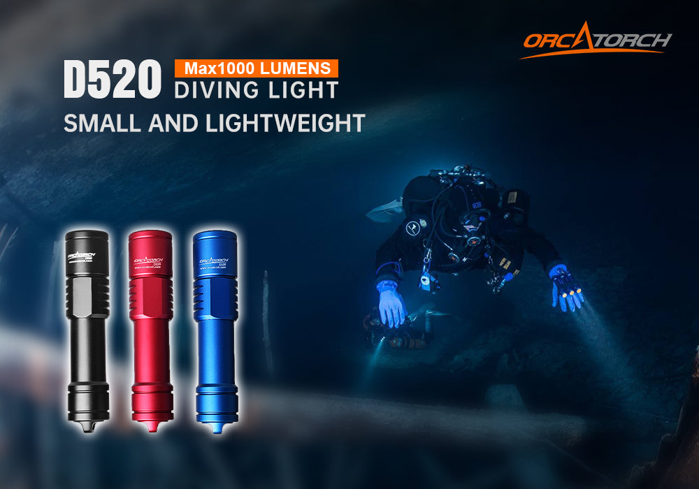 Orcaorch D520 Underwater Dive Light / Torch - 1000 Lumens