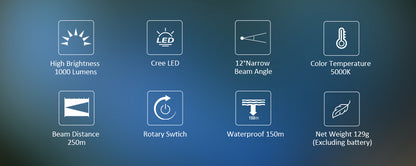 Orcaorch D520 Underwater Dive Light / Torch - 1000 Lumens