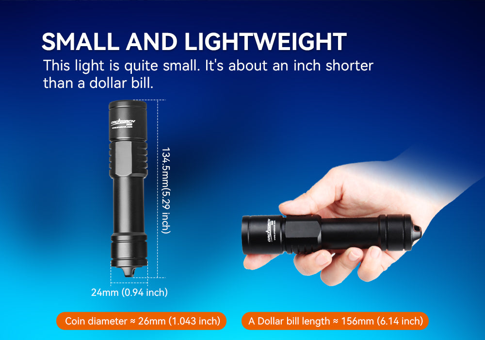 Orcaorch D520 Underwater Dive Light / Torch - 1000 Lumens