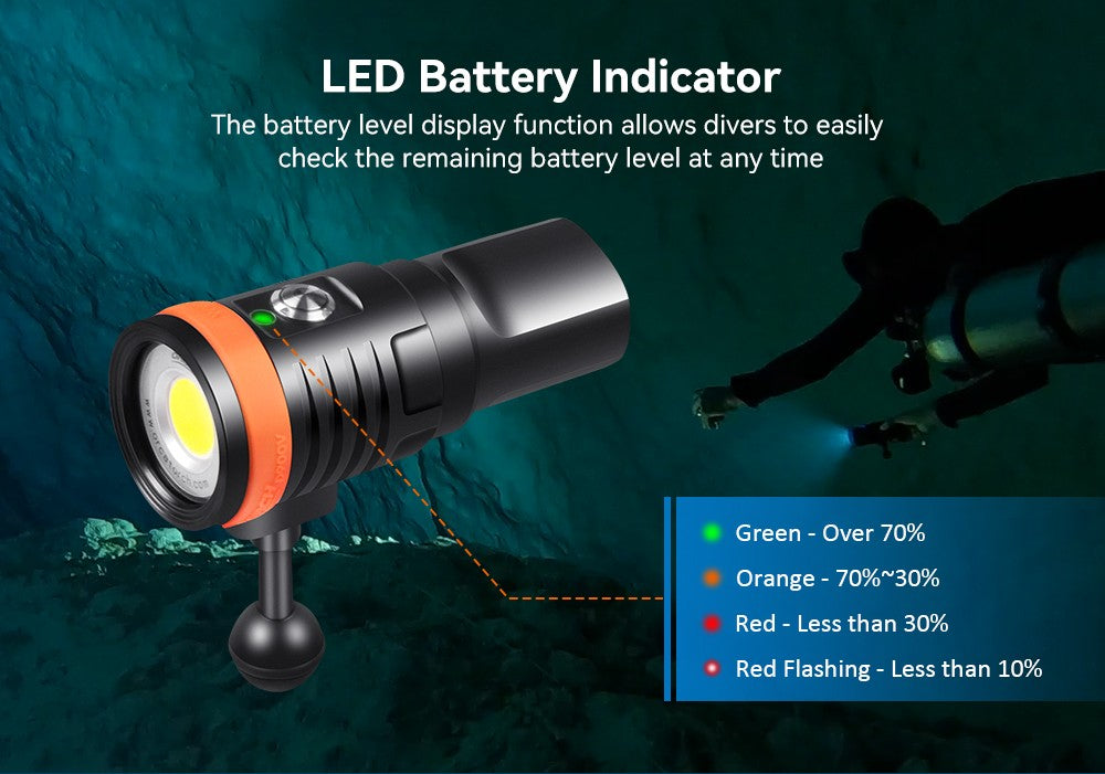 Orcatorch D910V Underwater Dive Light/ Torch - 5000 Lumens