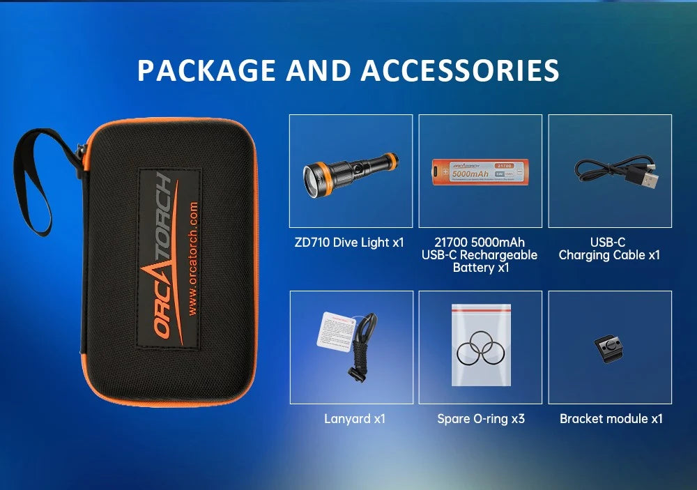 Orcatorch ZD710 MK2 Dive Light