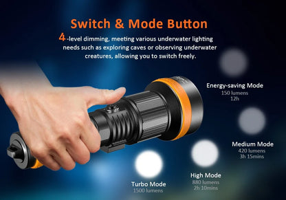 Orcatorch ZD710 MK2 Dive Light