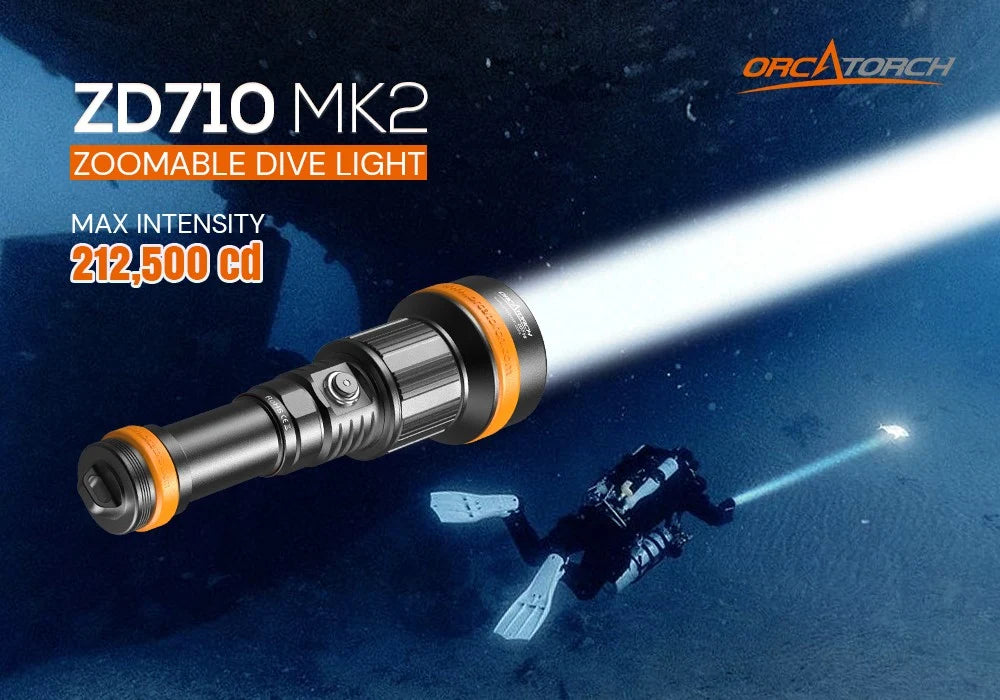 Orcatorch ZD710 MK2 Dive Light