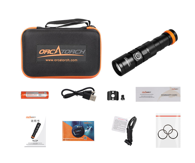 Orcatorch DC710 Underwater Dive Light/ Torch - 3000 Lumens