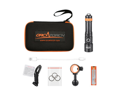 Orcatorch D710V Underwater Video Light / Dive Torch - 2000 Lumens