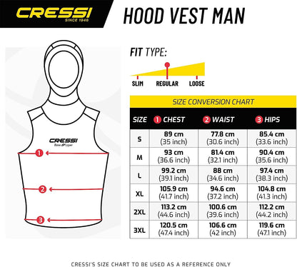 Cressi 男士打底连帽背心 2/5mm