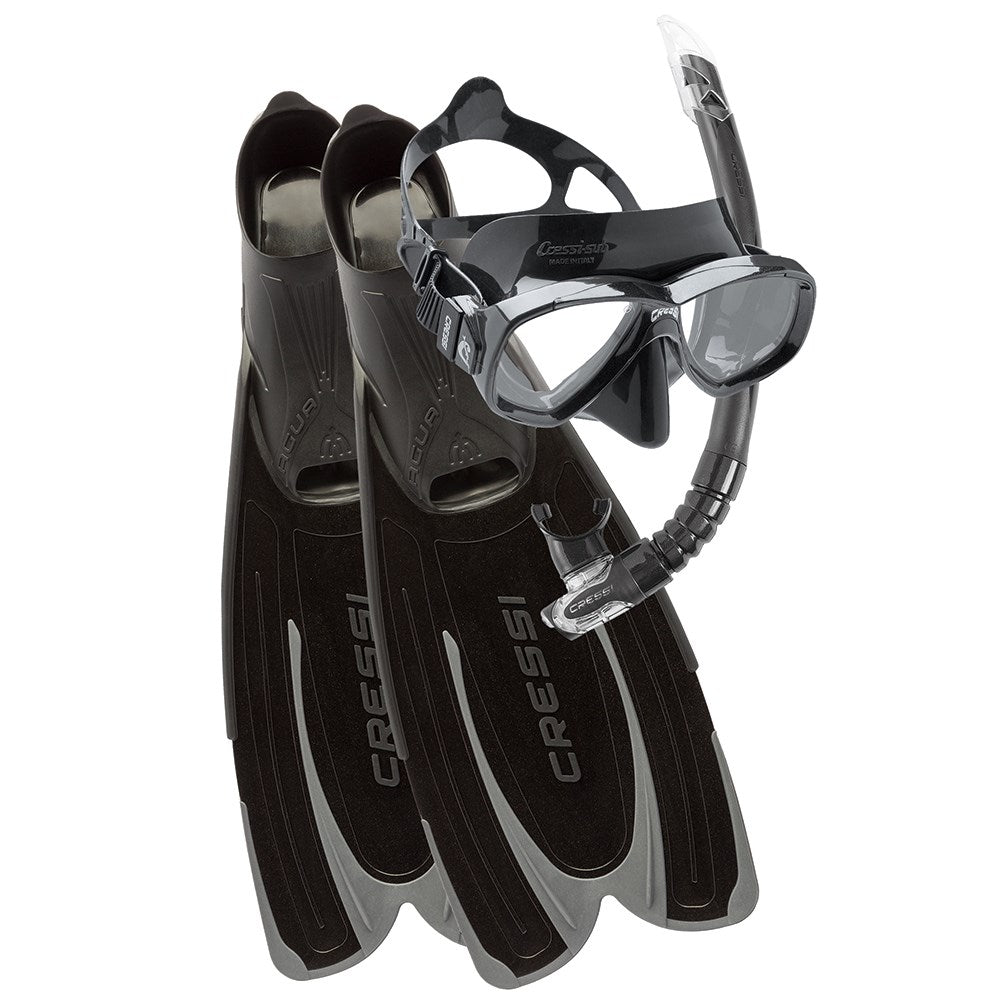 Cressi Agua Snorkelling Set - Perla Mask + Gamma Snorkel + Agua Fins