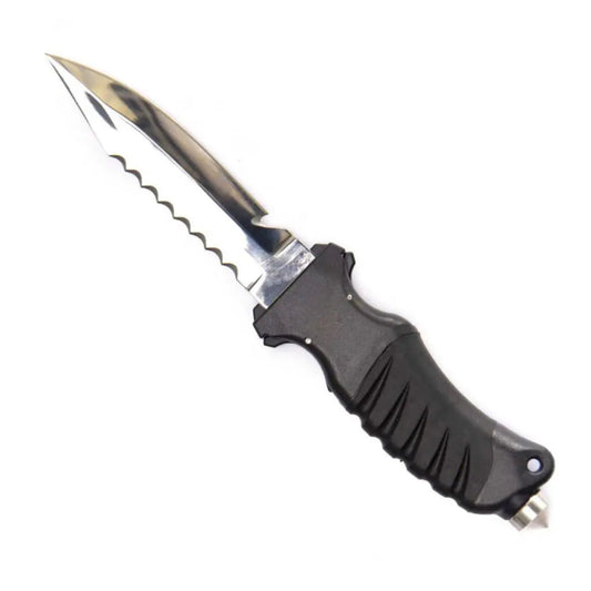 Ocean Design SQR 420 Stainless Steel Dive Knife with quick-release sheath and neoprene leg harness