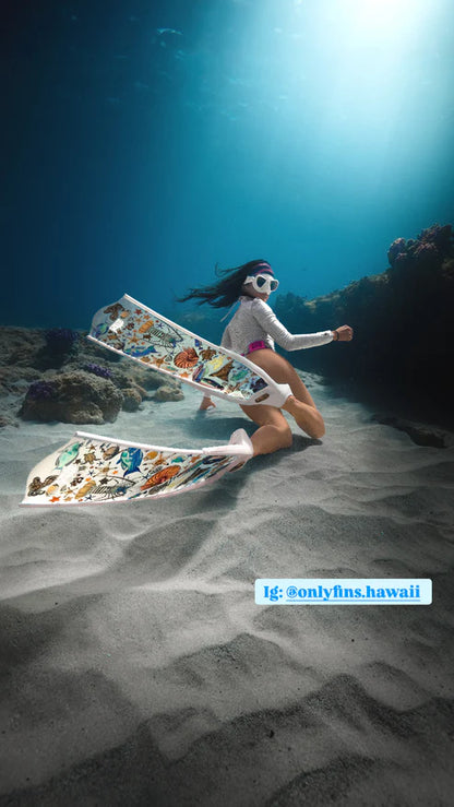 Divermon Rainbow Free Diving Fins Blades - Composite Soft