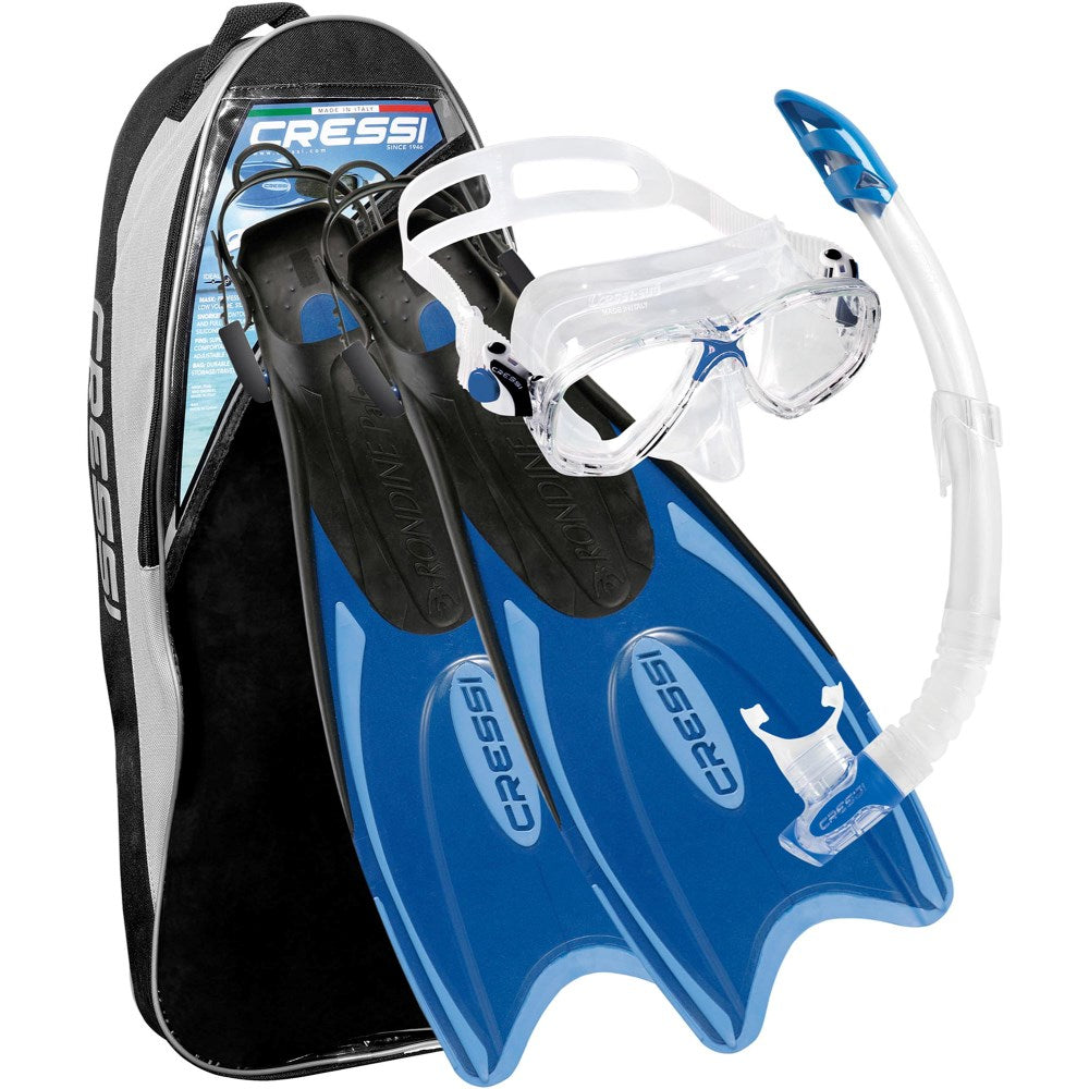 Cressi Palau Fins + Marea Dive Mask + Top Snorkel Set