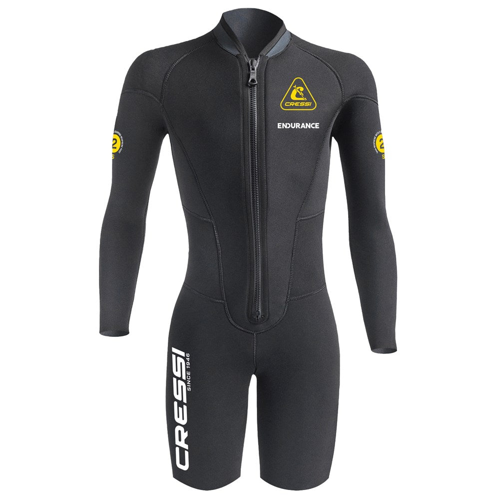 Cressi Endurance Long Sleeve Shorty Wetsuit 5mm - Men - Black
