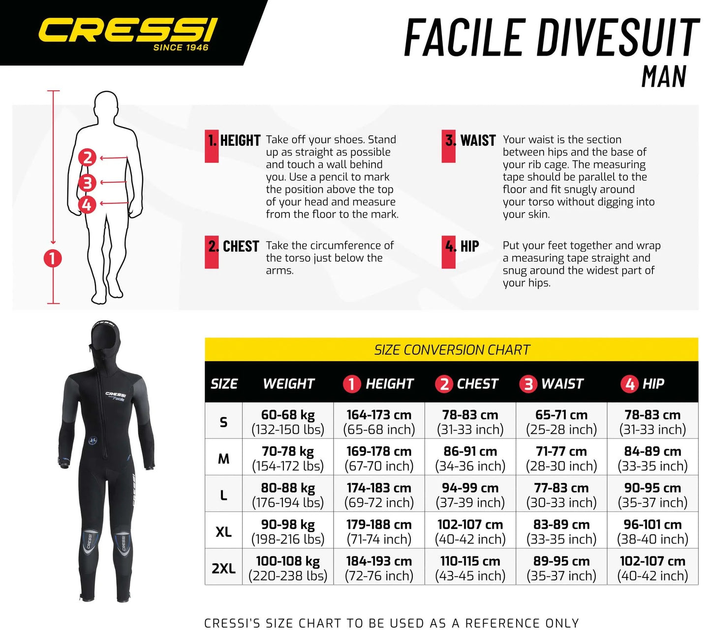 Cressi Facile Neoprene Wetsuit 8mm - Men